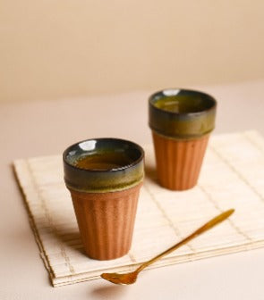 Classic Clay Chai Cup Red Matt Finish 2 Pcs