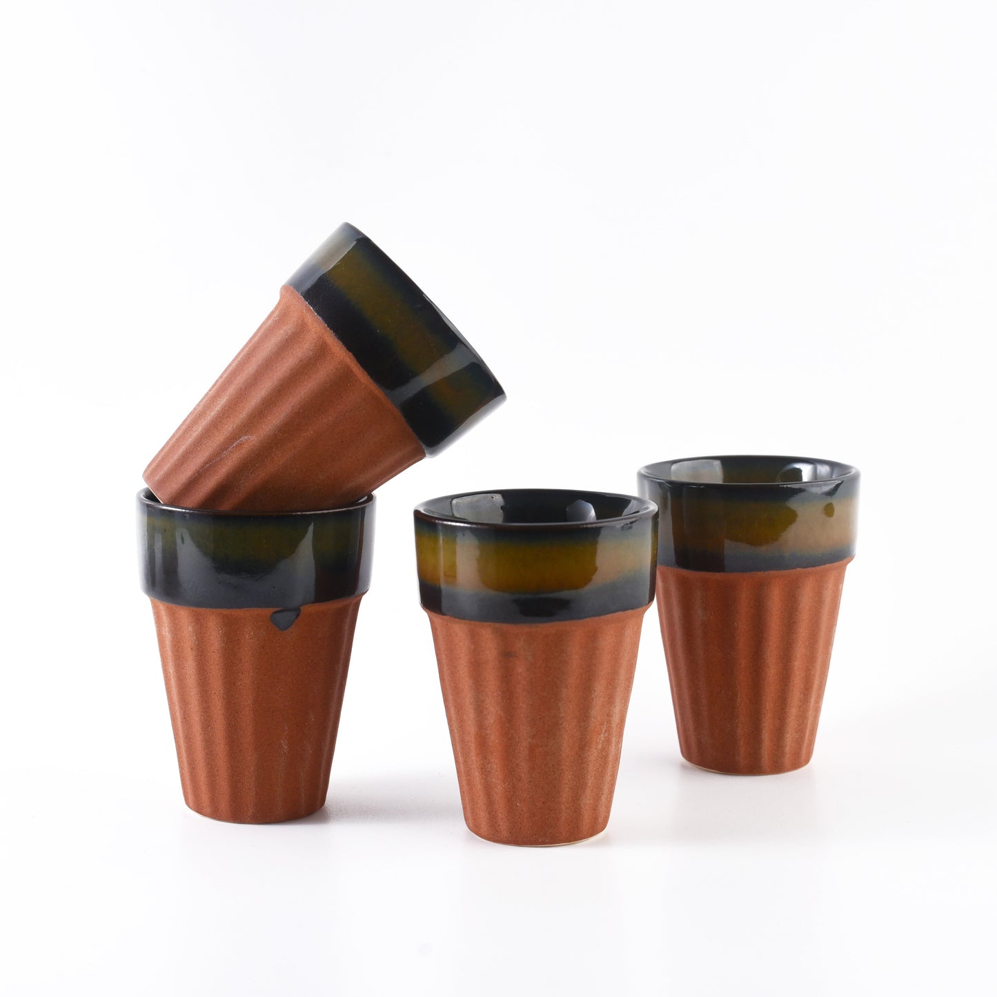 Classic Clay Chai Cup Red Matt Finish 4 Pcs - MAKAIBARI TEA