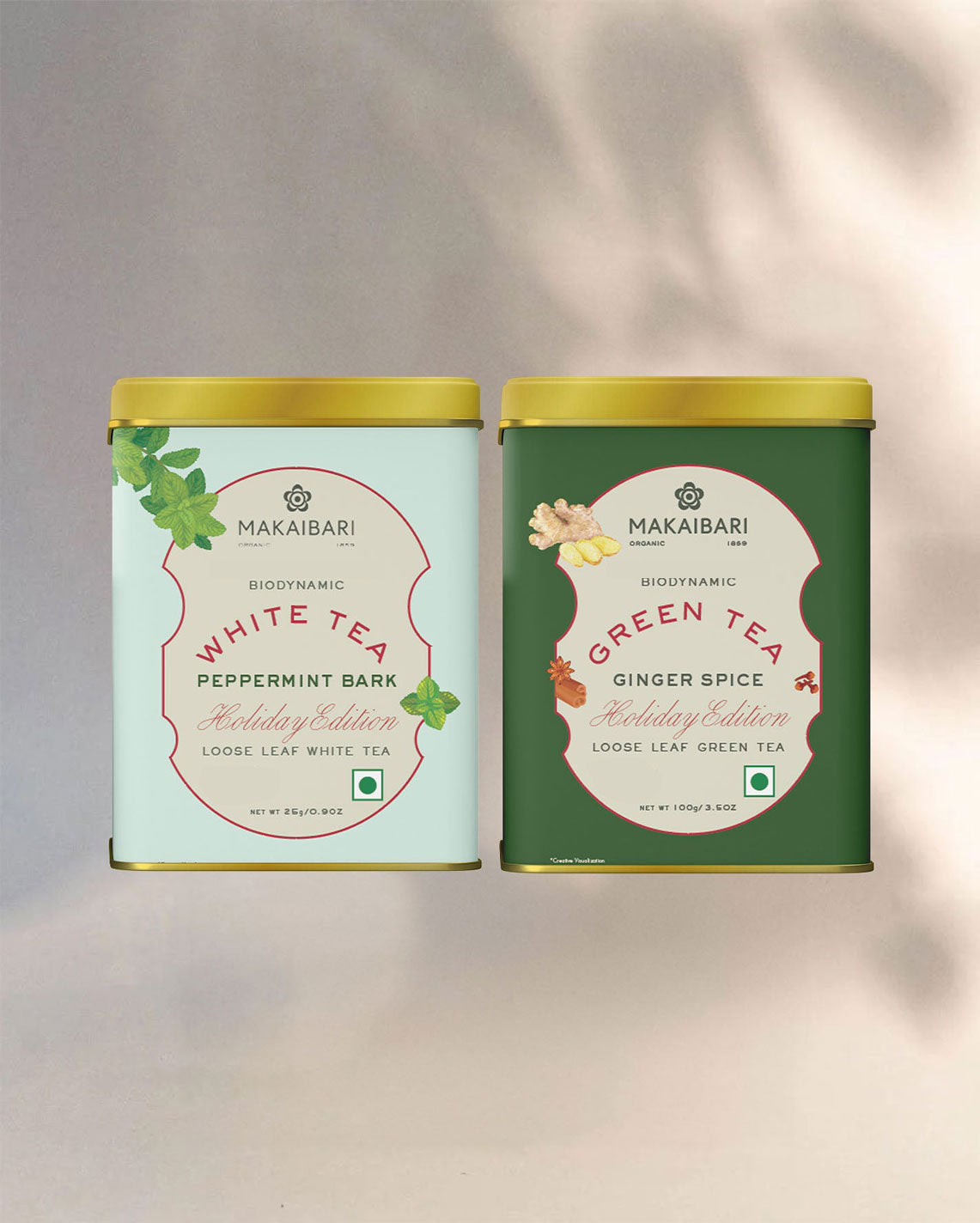 Holiday Edition : White Peppermint Bark +Ginger Spice Green Tea