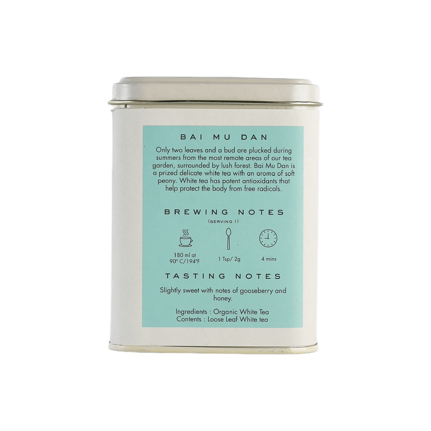 Makaibari BAI MU DAN | 25 gm Tin Caddy | Loose White Tea Pack - MAKAIBARI TEA