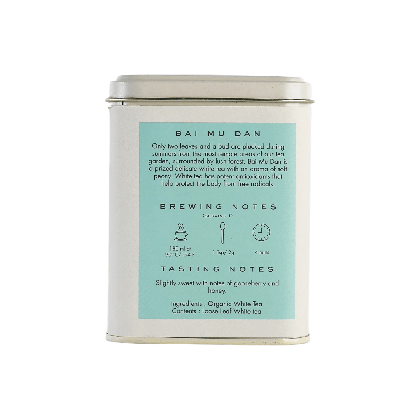 Makaibari BAI MU DAN | 25 gm Tin Caddy | Loose White Tea Pack - MAKAIBARI TEA