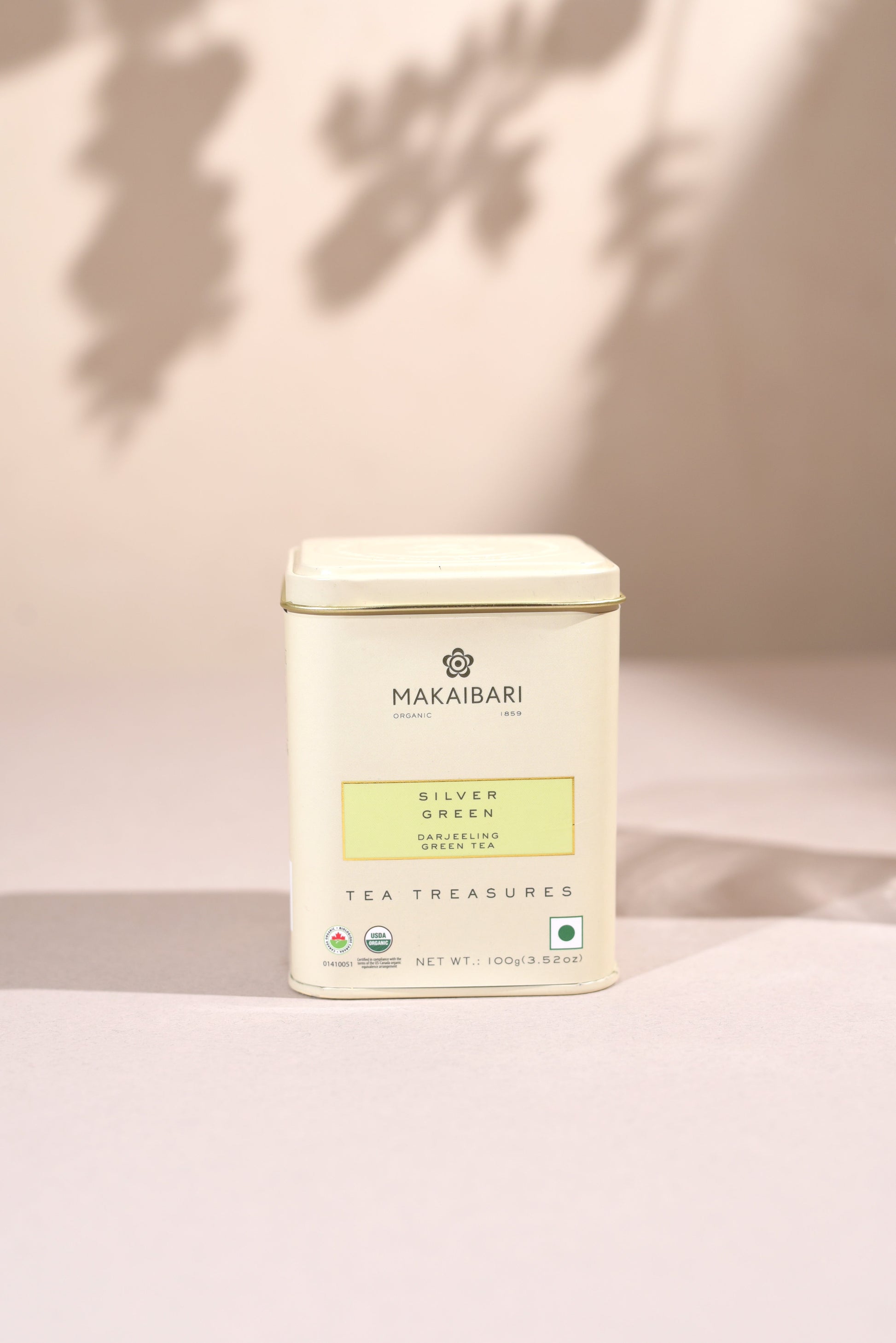 Makaibari Silver Green | 100 gm Tin Caddy with loose tea | Green Tea Pack - MAKAIBARI TEA