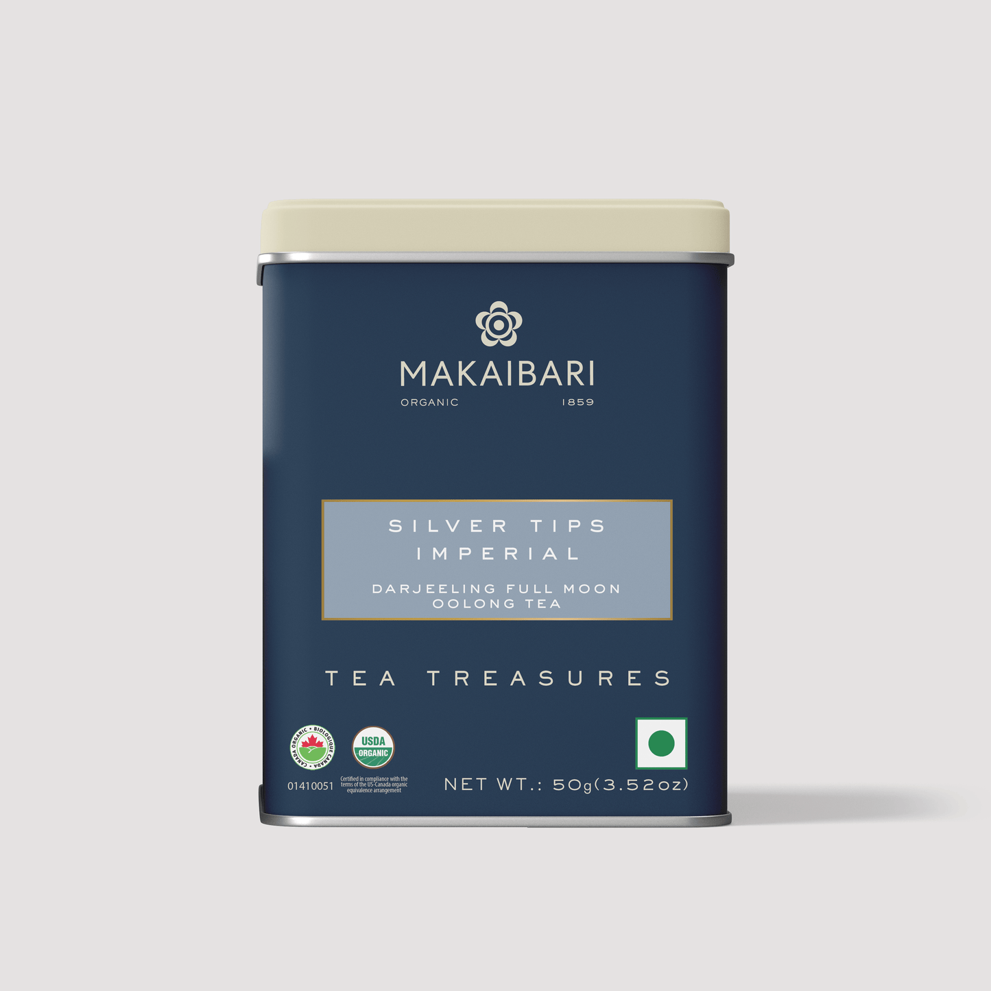 Makaibari Silver Tips Imperial | 50 gm Tin Caddy | Loose Leaf Full Moon Oolong Tea - Makaibari Tea