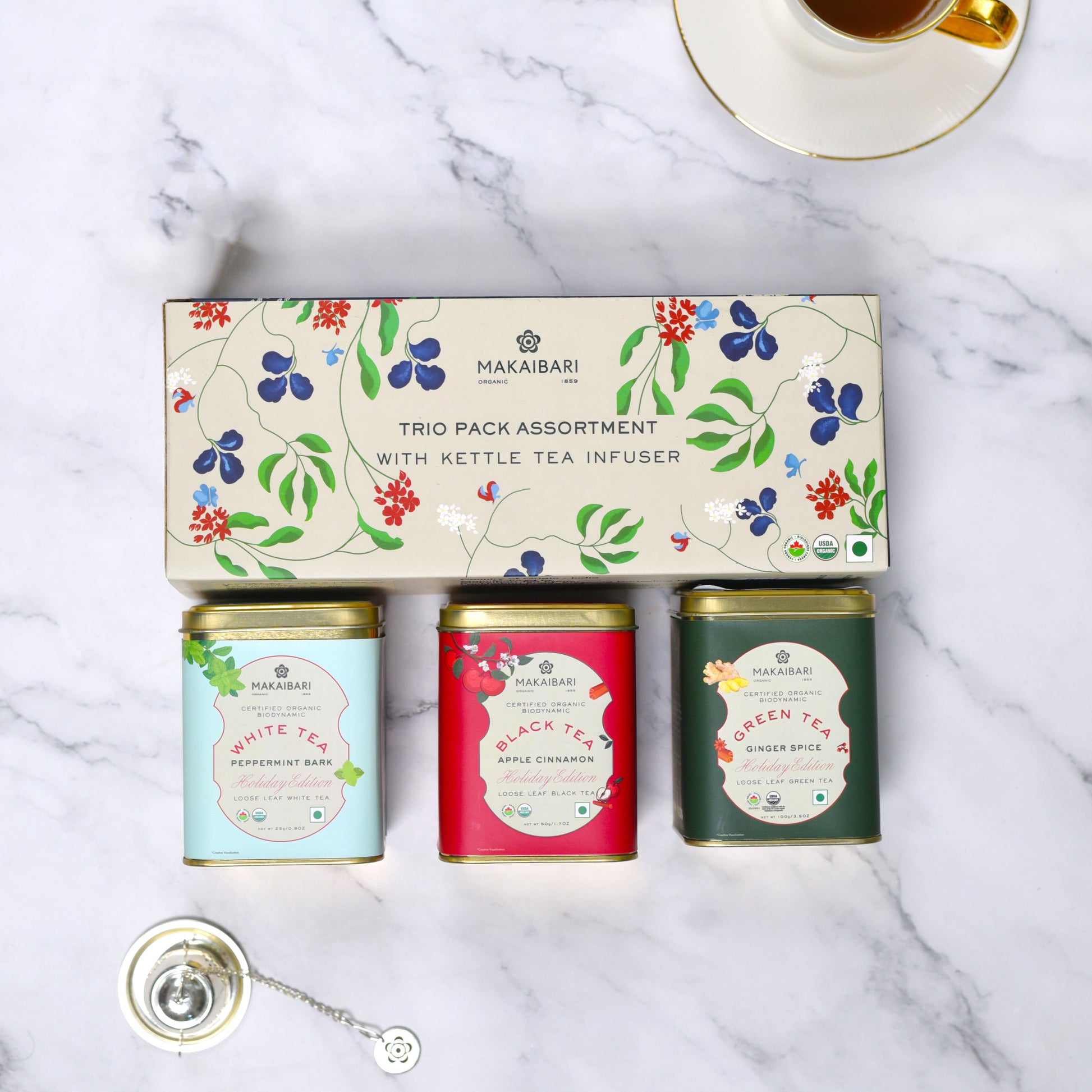 Winter Teas Trio Assortment With Infuser - MAKAIBARI TEA