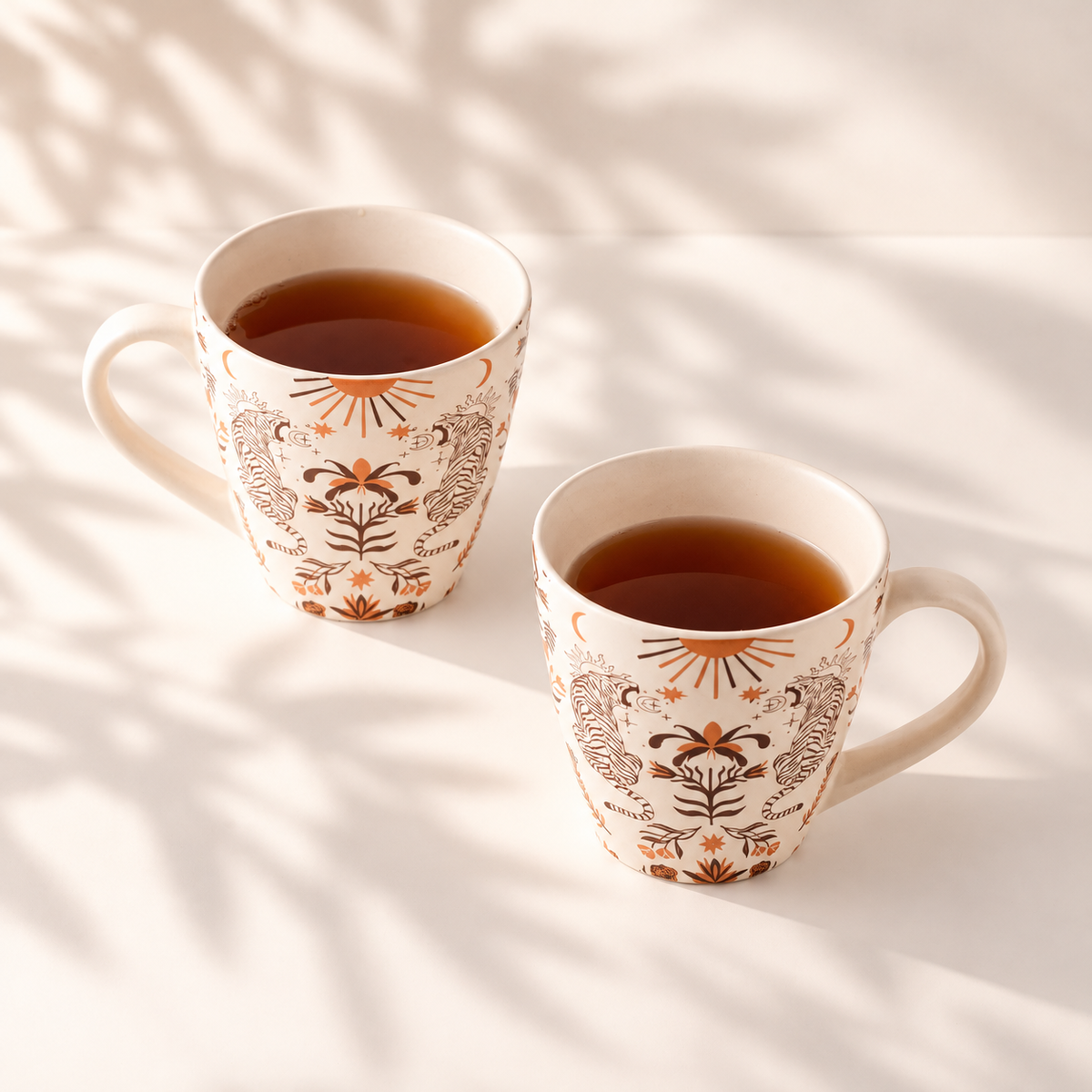 Royal Tiger Ceramic Cups | Set of 2 Cups