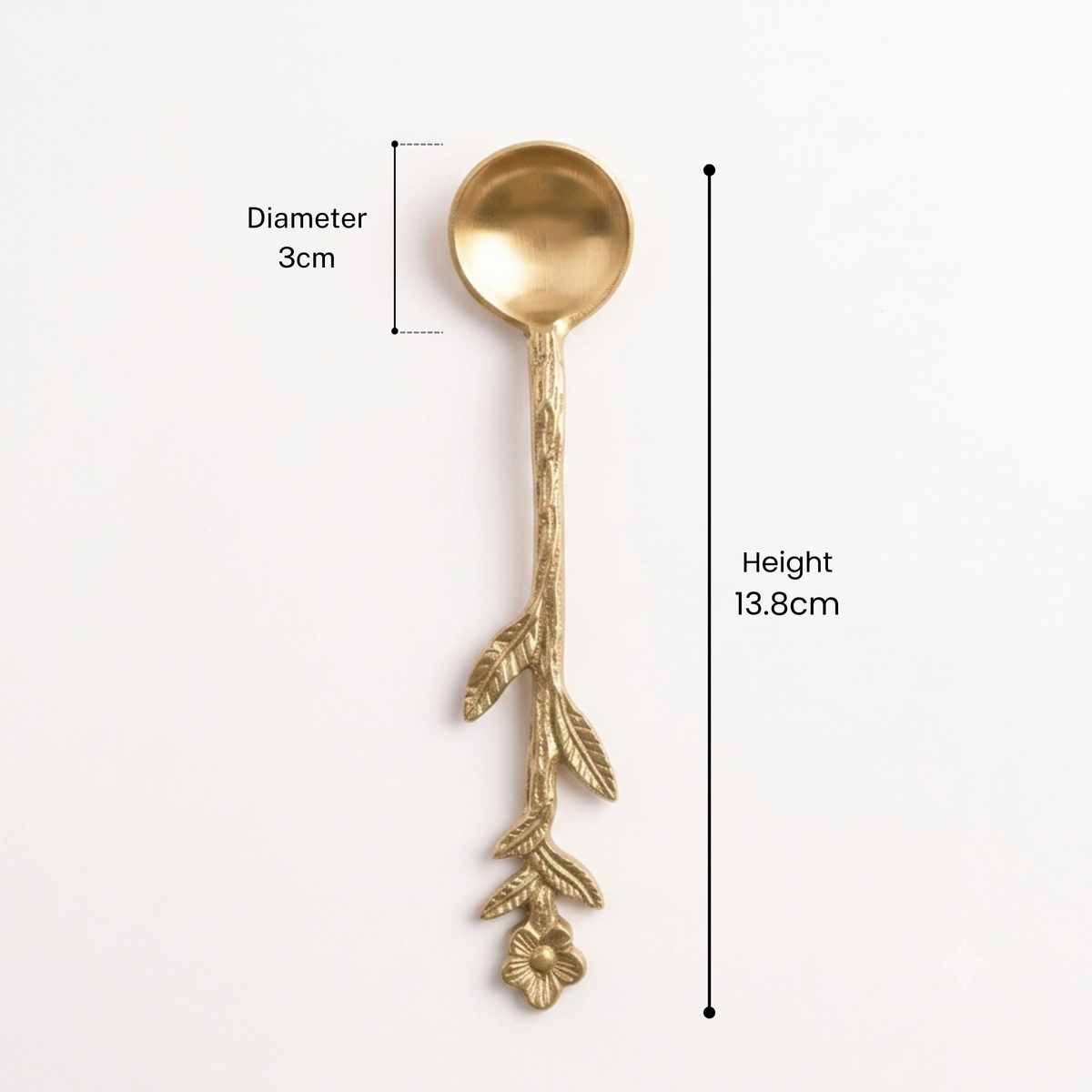 Golden Floral Sugar Spoon Set - 4 Pcs
