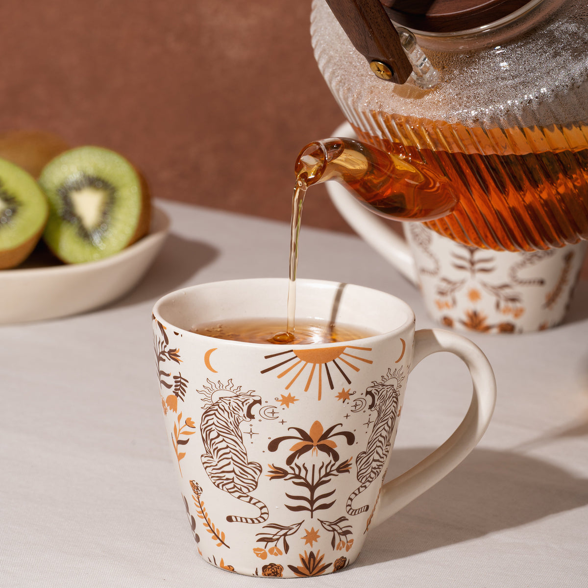 Royal Tiger Ceramic Cups | Set of 2 Cups