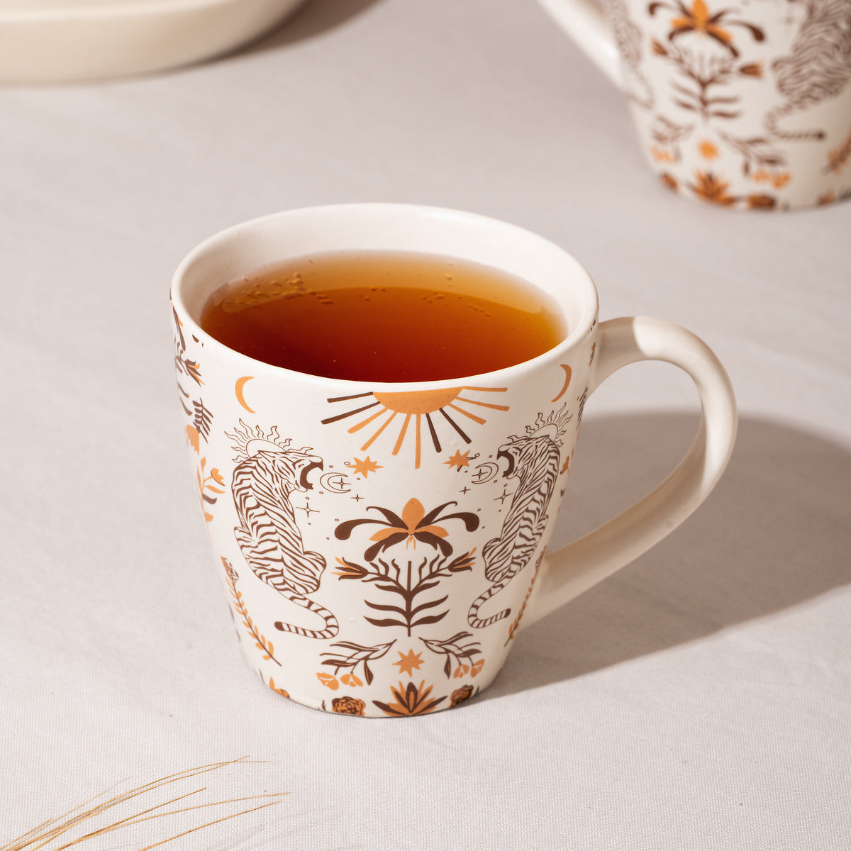Royal Tiger Ceramic Cups | Set of 2 Cups