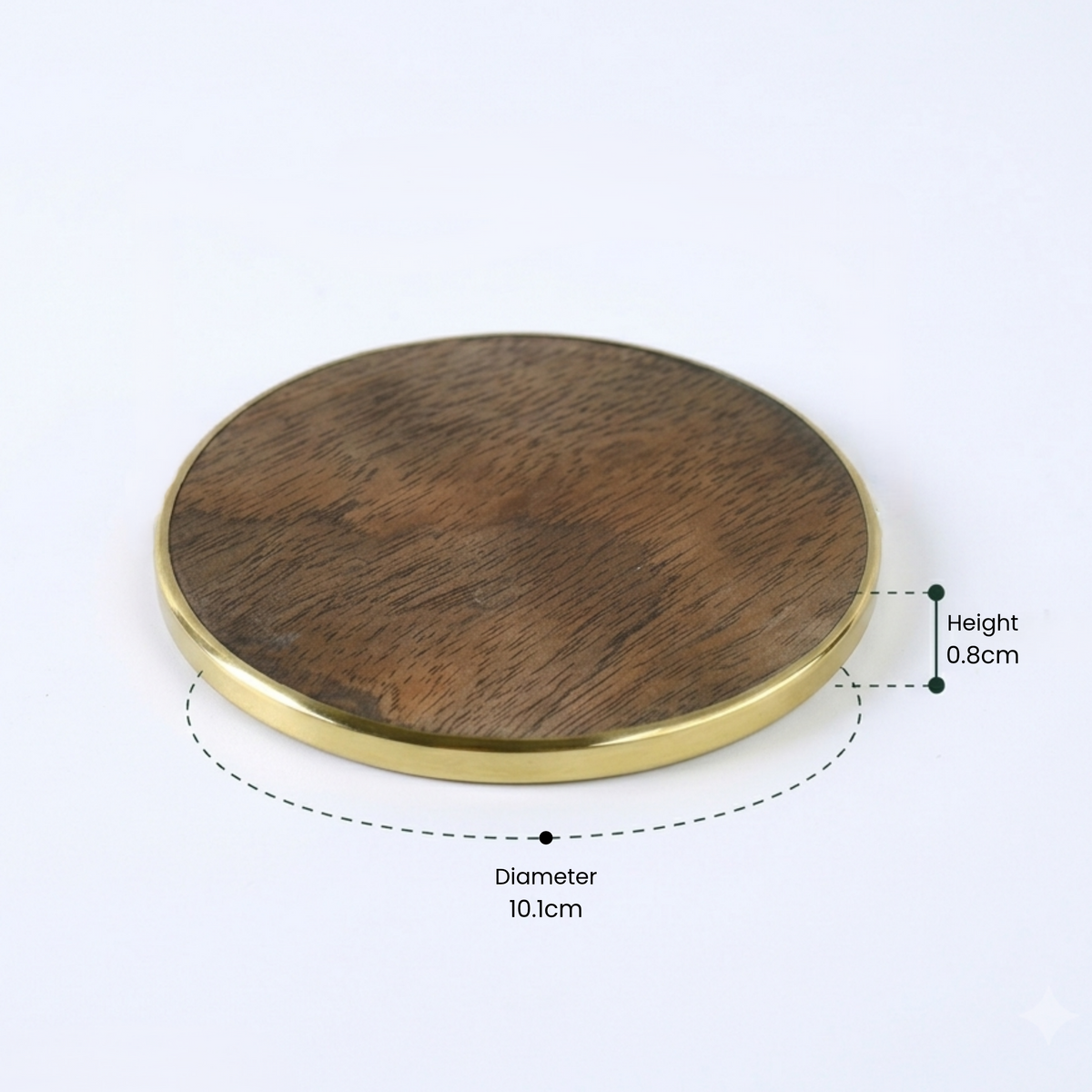 Gold Trim Wooden Coaster 1N*4