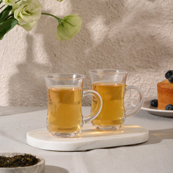 Glass Tea Cups with Handle - Tea for Two Set