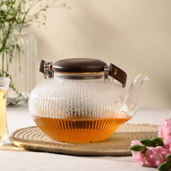 Camellia Glass Teapot