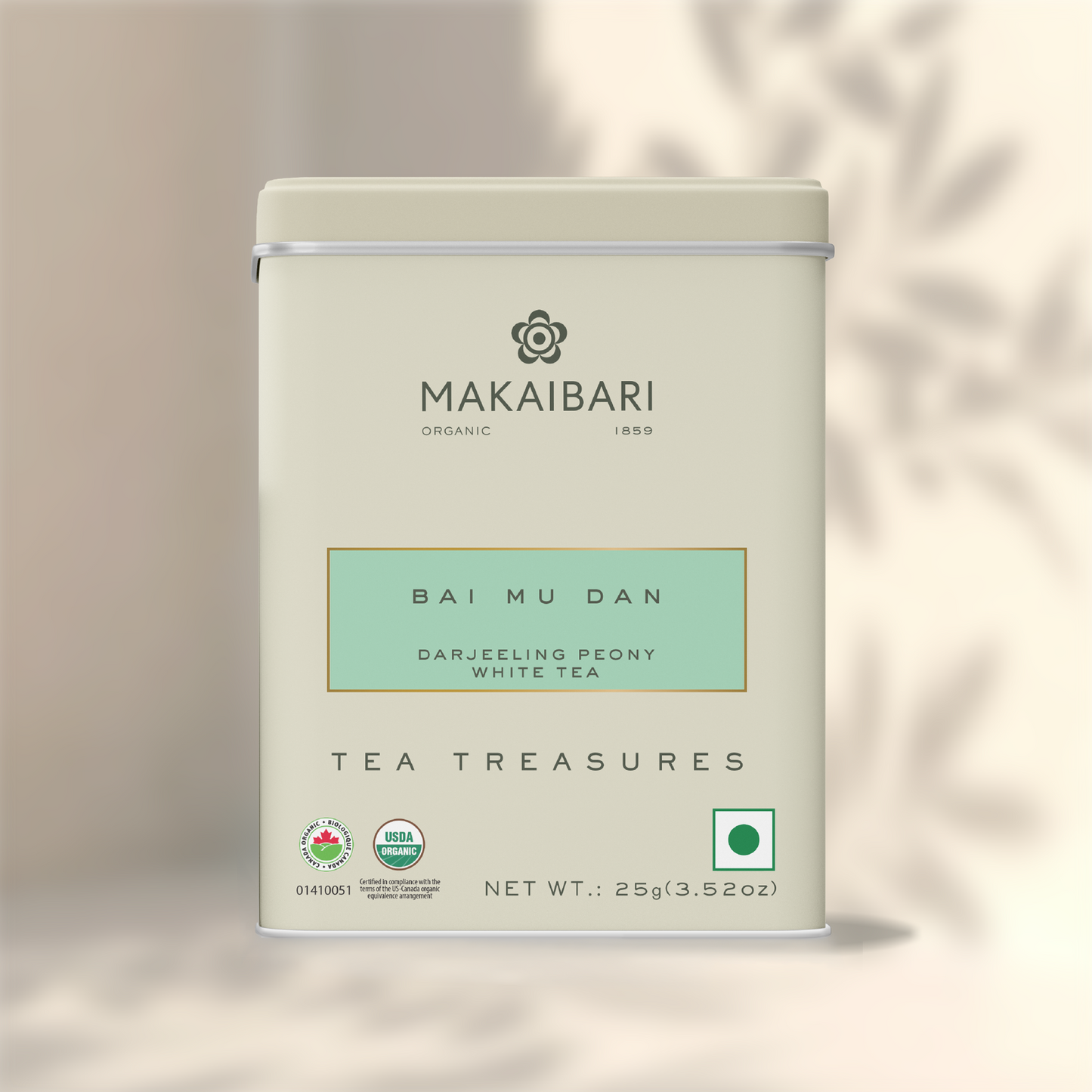 BAI MU DAN | 25 gms | Loose White Tea Pack | Tin Caddy