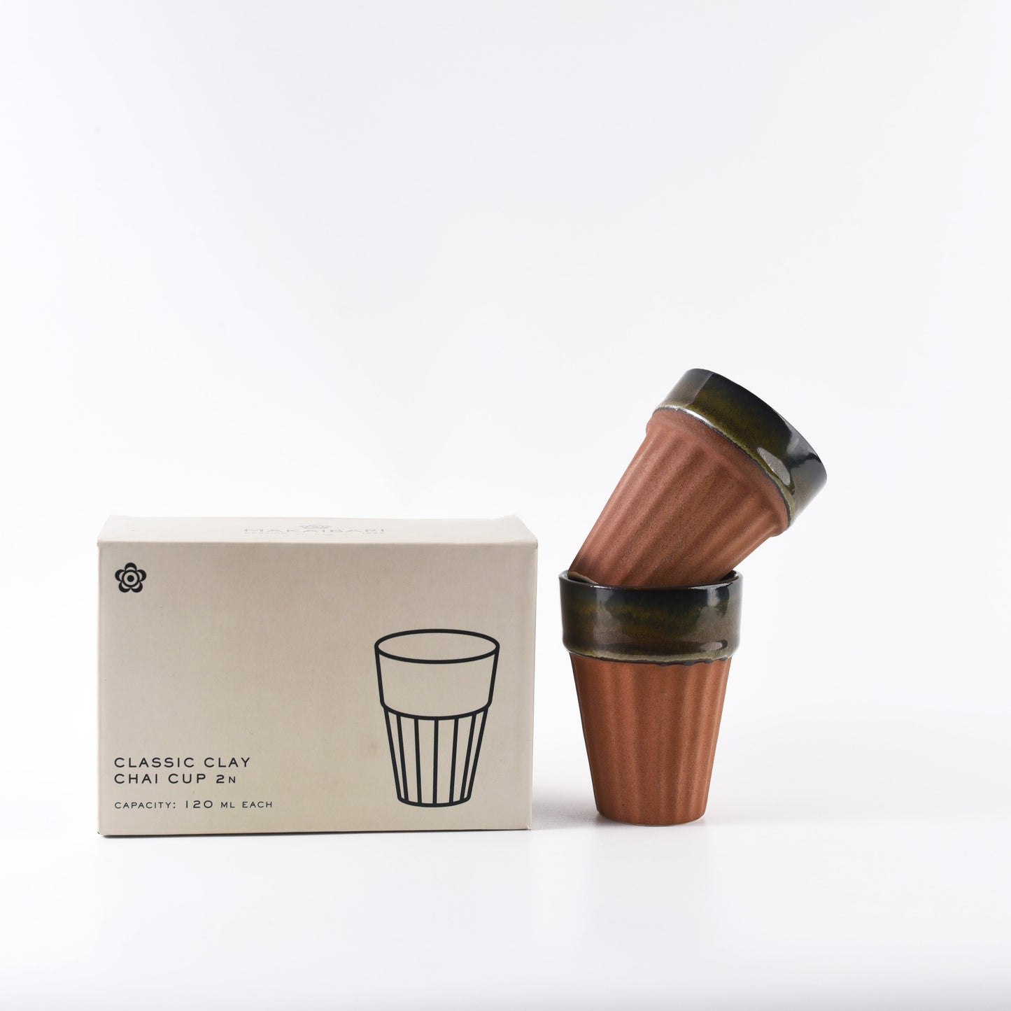 Classic Clay Chai Cup Red Matt Finish 2 Pcs - MAKAIBARI TEA