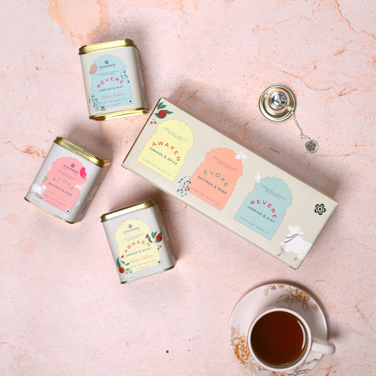 Festive Season Trio with Kettle Tea Infuser - Makaibari Tea