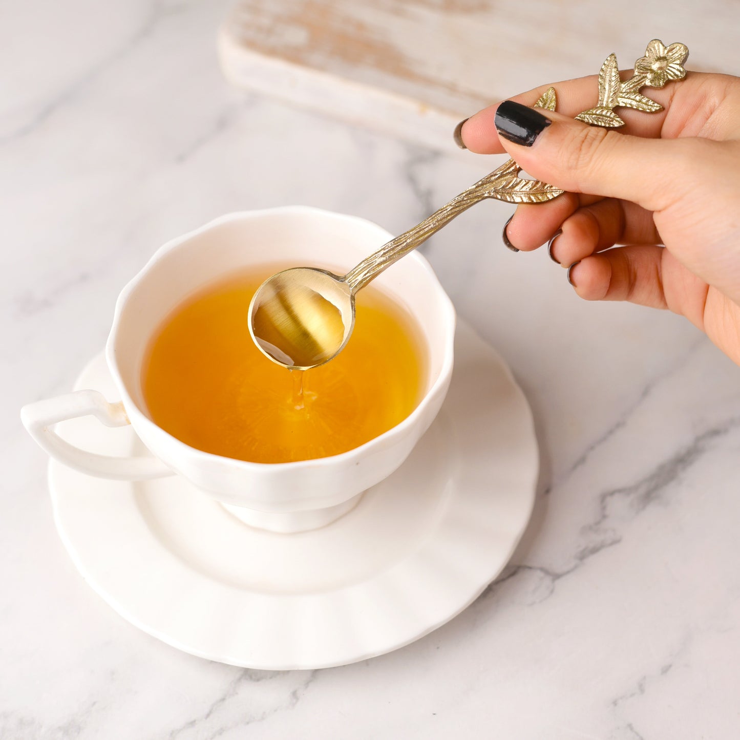 Floral Sugar Spoon Set - 4 Pcs - Makaibari Tea