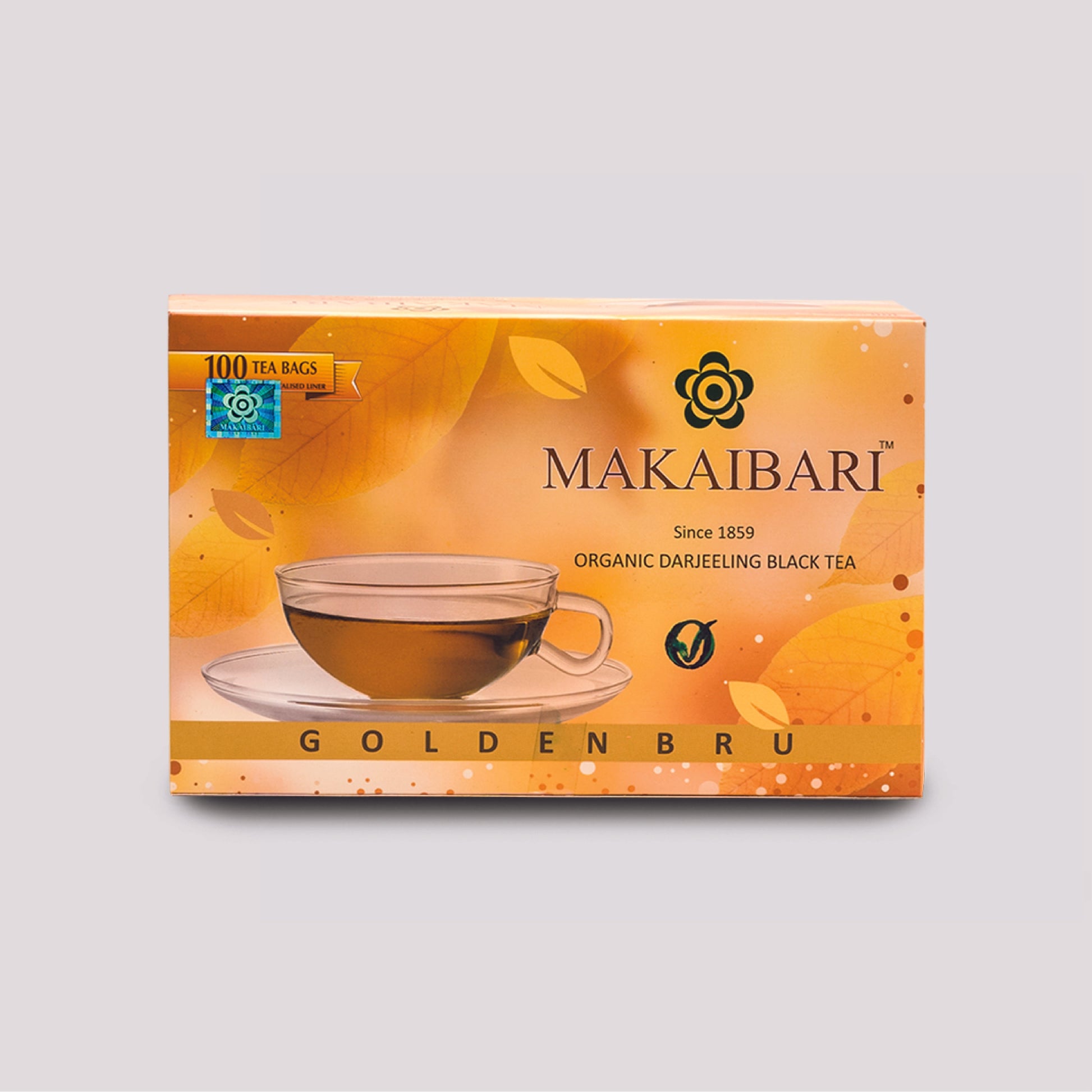 Golden Bru | 100 Tea Bags | Darjeeling Black Tea - Makaibari Tea
