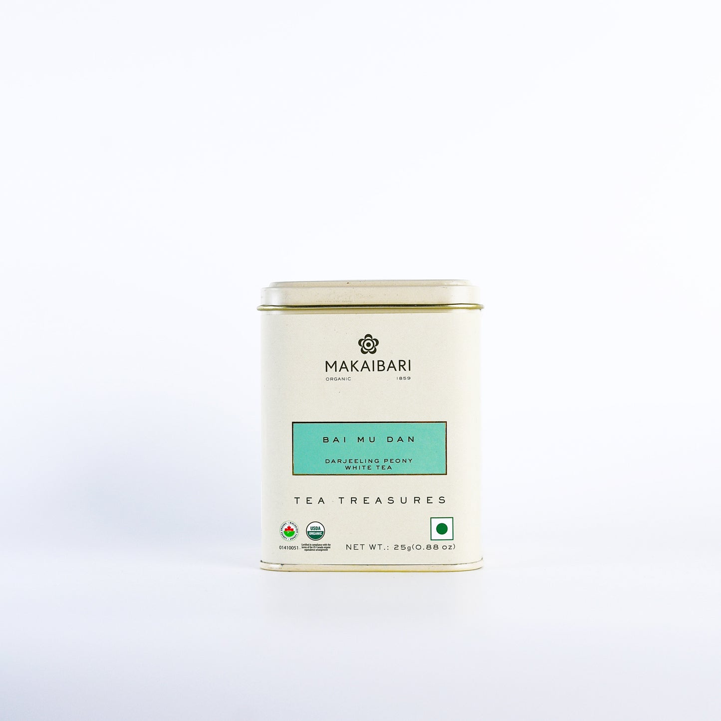 Makaibari BAI MU DAN | 25 gm Tin Caddy | Loose White Tea Pack - MAKAIBARI TEA