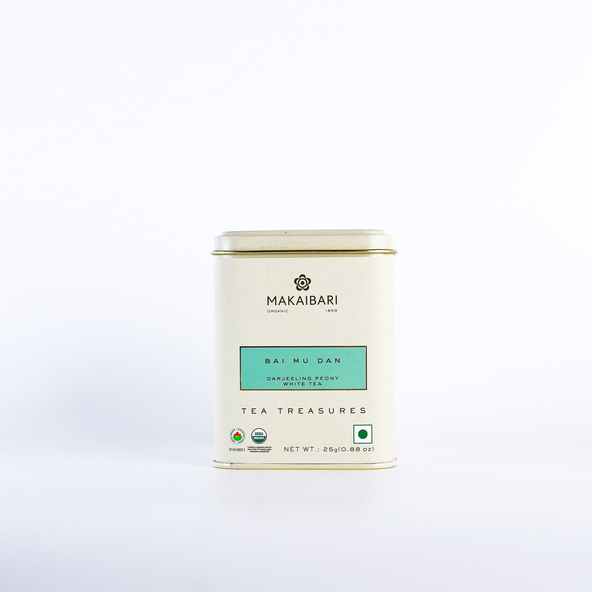 Makaibari BAI MU DAN | 25 gm Tin Caddy | Loose White Tea Pack - MAKAIBARI TEA