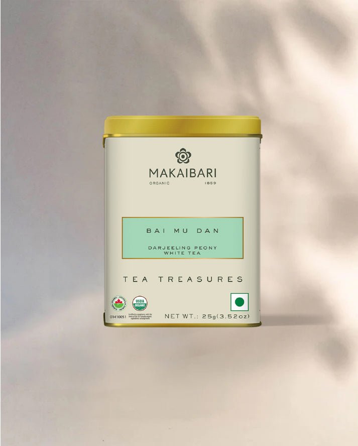 Makaibari BAI MU DAN | 25 gm Tin Caddy | Loose White Tea Pack - MAKAIBARI TEA