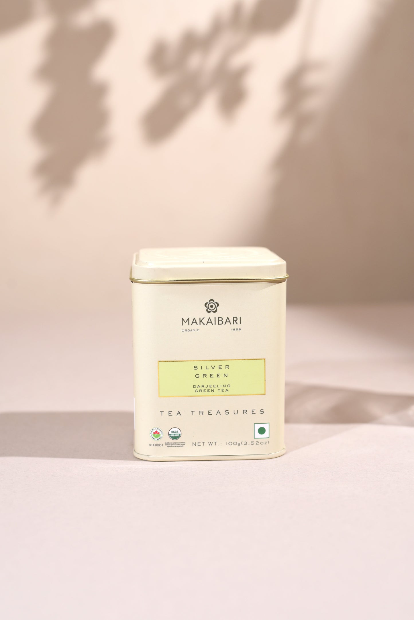 Makaibari Silver Green | 100 gm Tin Caddy with loose tea | Green Tea Pack - MAKAIBARI TEA