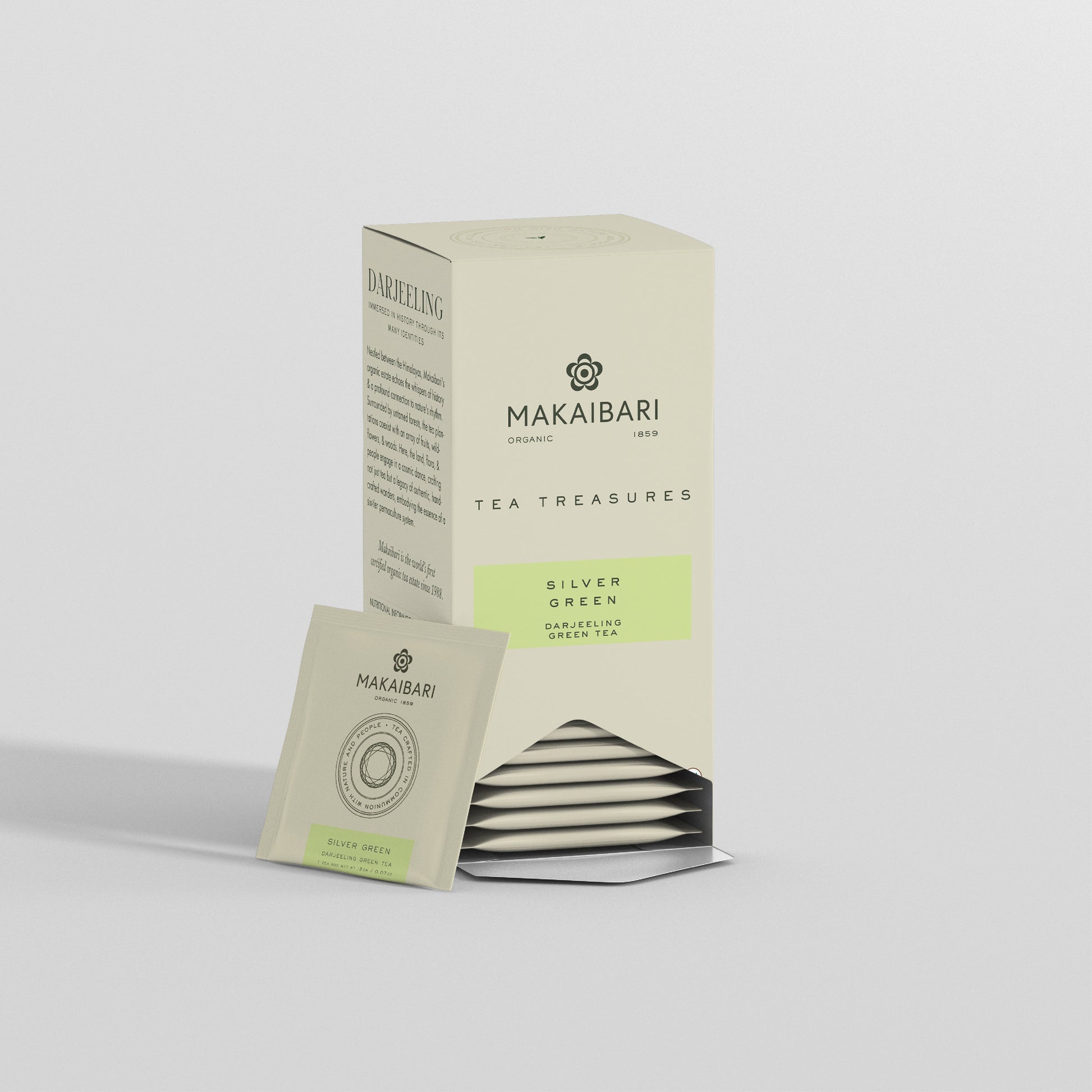 Makaibari Silver Green | 25 Tea Bags | Tea Treasure Darjeeling Green Tea - Makaibari Tea