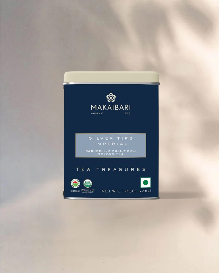 Makaibari Silver Tips Imperium | 50 gm Tin Caddy | Loose Leaf Full Moon Oolong Tea - MAKAIBARI TEA