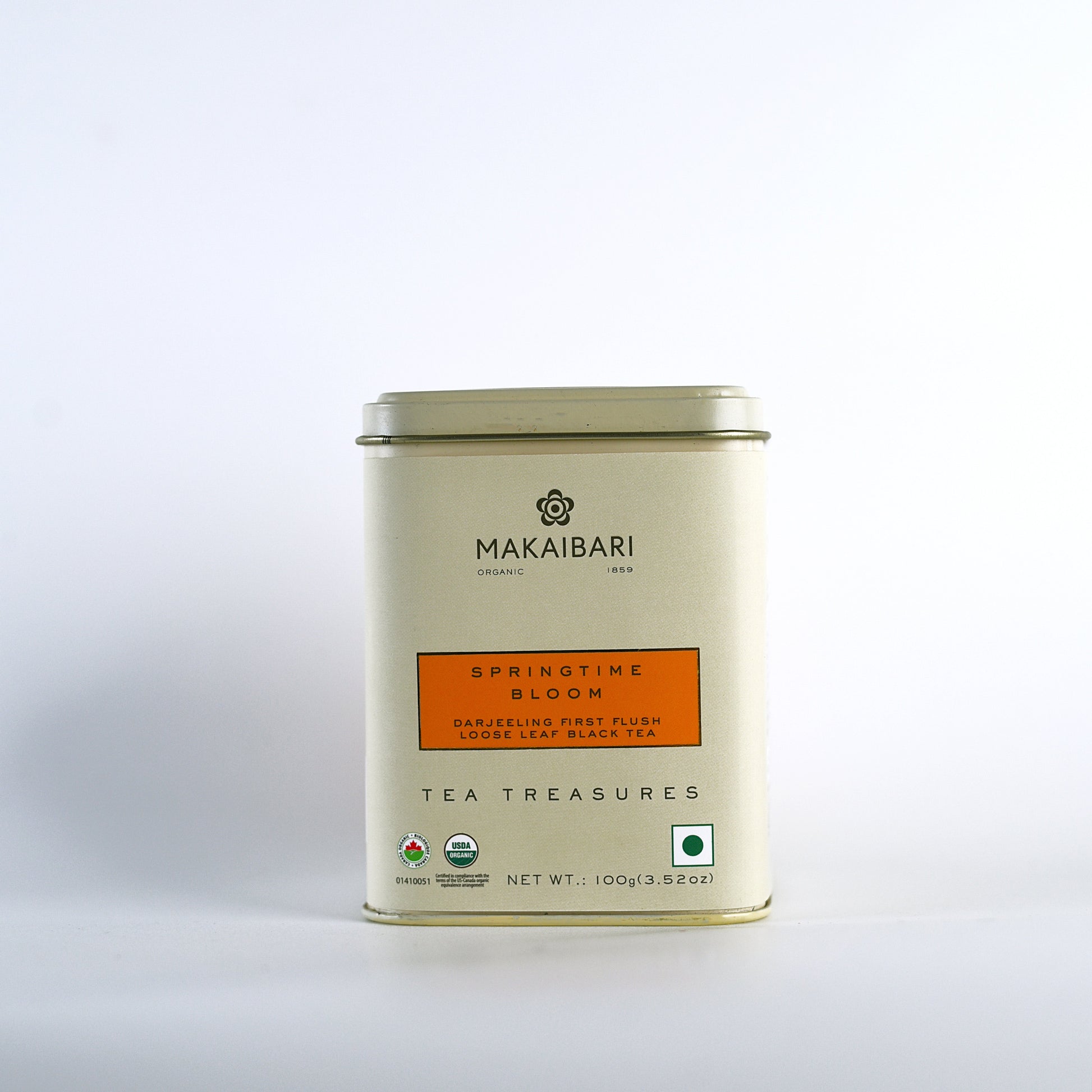 Makaibari Springtime Bloom | 100 gm Tin Caddy | First flush Black loose Tea Pack - MAKAIBARI TEA