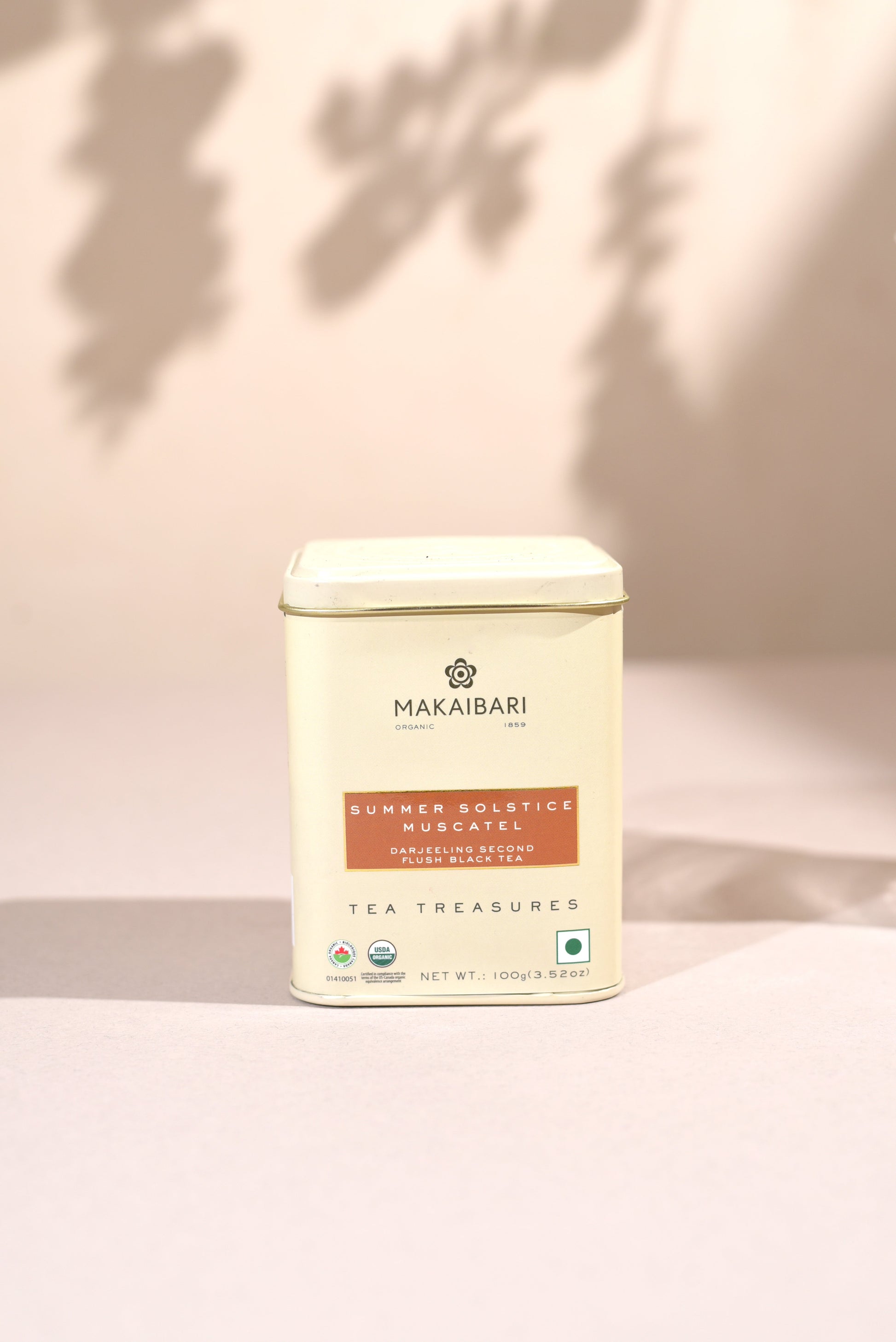 Makaibari Summer Solistice Muscatel | 100 gm Tin Caddy | Second Flush loose Black tea Pack - MAKAIBARI TEA