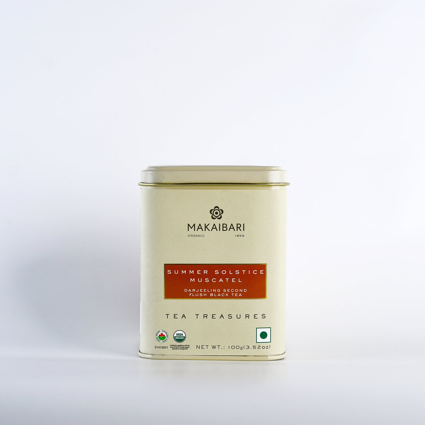 Makaibari Summer Solistice Muscatel | 100 gm Tin Caddy | Second Flush loose Black tea Pack - MAKAIBARI TEA