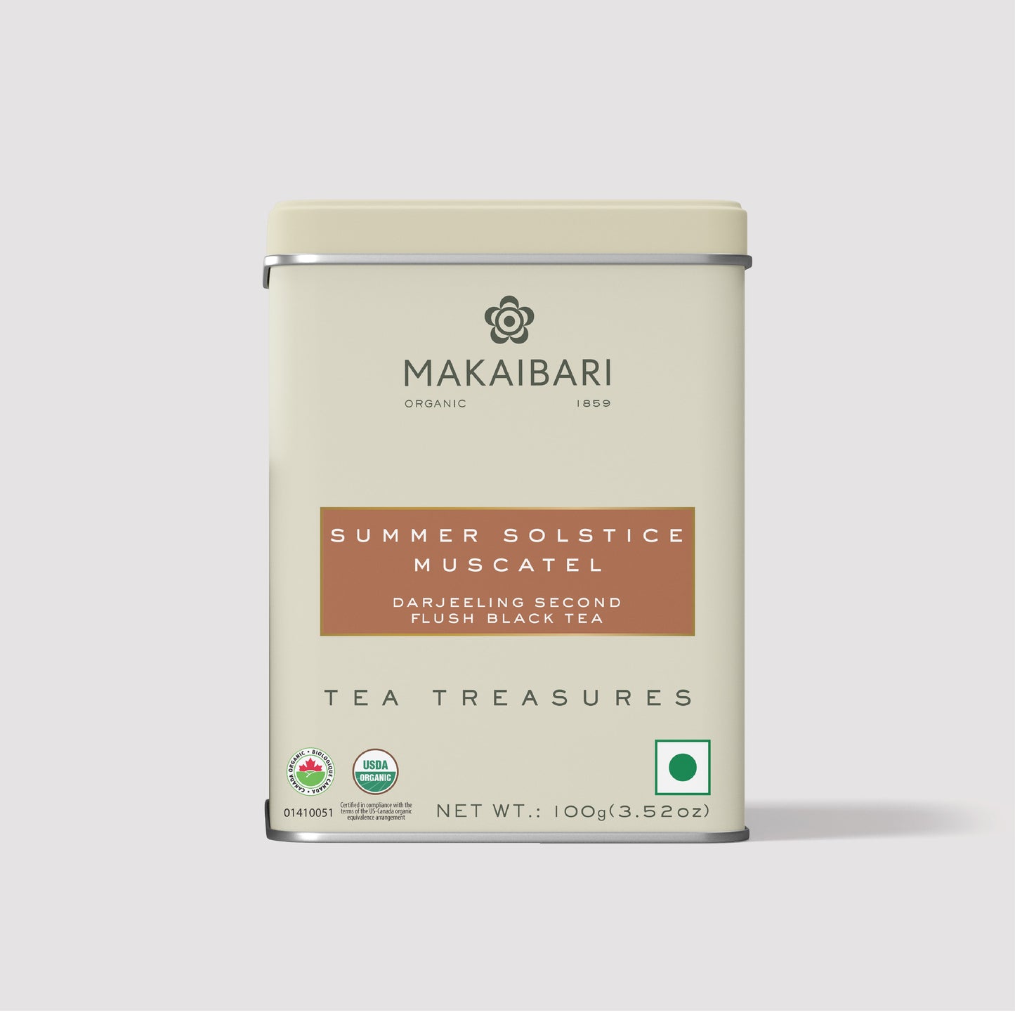 Makaibari Summer Solstice Muscatel | 100 gm Tin Caddy | Second Flush loose Black tea Pack - Makaibari Tea