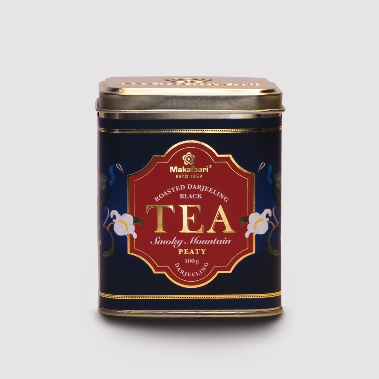 Smoky Mountain 100g Roasted Darjeeling Black Loose Leaf Tea Tin Caddy - Makaibari Tea