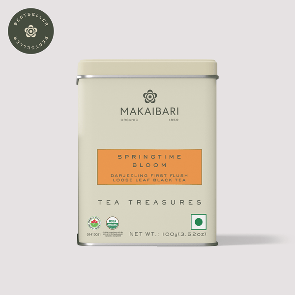 Springtime Bloom | 100 gm | First flush Black loose Tea | Tin Caddy - Makaibari Tea