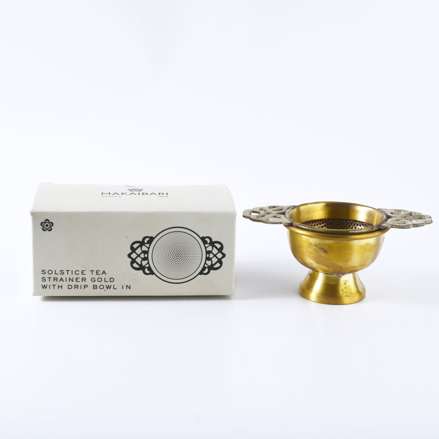 Tea Strainer Gold with Drip Bowl - MAKAIBARI TEA