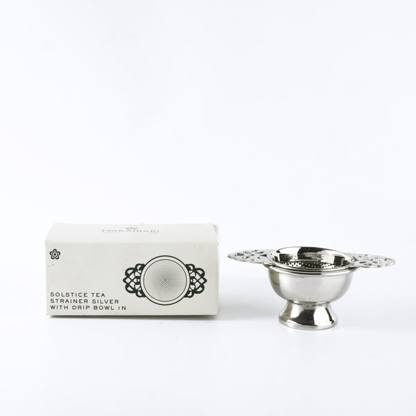 Tea Strainer Silver With Drip Bowl - MAKAIBARI TEA